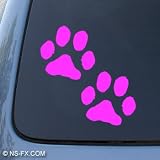 PAW PRINTS - Puppy Dog - Car, Truck, Notebook, Vinyl Decal Sticker #1099 | Vinyl Color: Pink