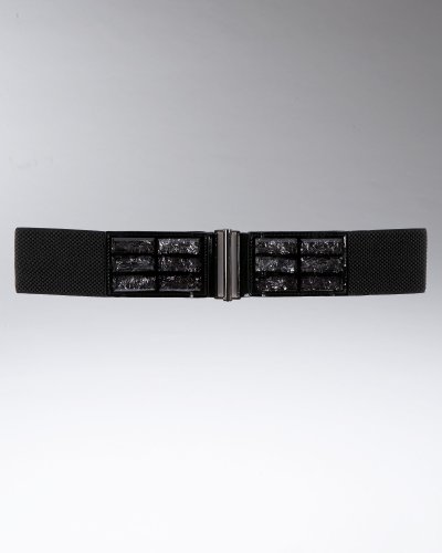 Bebe Foil Jeweled Stretch Belt