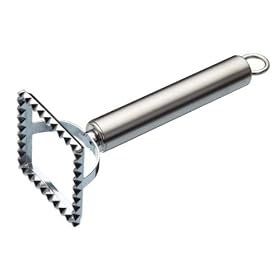 Kitchen Craft Italian Collection Ravioli Cutter with rolled satin finish handle, Square 63mm