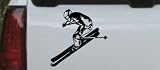 Skier Sports Car Window Wall Laptop Decal Sticker -- Black 6in X 6in