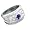 14K White Gold Tanzanite & Diamond Etruscan Band Size:6