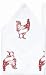 Durable Hand Woven 100% Cotton Silk Screen Print Chicken Napkins 22x22 Inches Set of Six