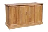 MODERN 100% SOLID OAK CONTEMPORARY 'BROOKLYN' 2 DOOR WIDESCREEN TV CABINET & HI-FI ENTERTAINMENT UNIT