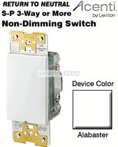 Acenti Alabaster 3-Way or More Switch with LED Locator Light