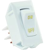 JR Products 12585 White SPST Labeled On/Off Switch