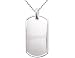 Large Dog Tag Pendant in Sterling Silver with 24 inch Chain