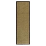 Safavieh Natural Fibers Collection NF114B Natural and Brown Seagrass Area Runner, 2-Feet 6-Inch by 14-Feet