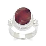 7.50 Carat Oval-Cut Ruby Ring In Sterling Silver. Size 5