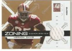 2010 Donruss Elite Zoning Commission Jerseys #19 Vernon Davis - San Francisco 49ers (Piece of Authentic Jersey - Serial #d to 299) (Football Cards)