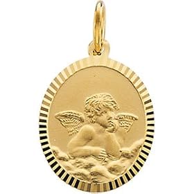 14K Yellow Gold Angel Pendant by 