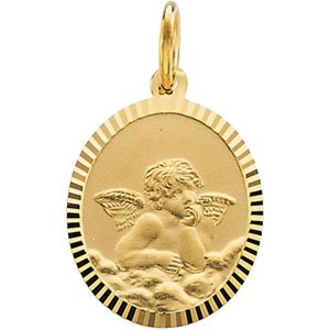 14K Yellow Gold Angel Pendant