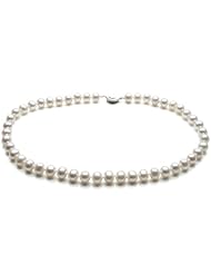 Hydia 9-10MM Round Aaa White Pearls Necklace 925 Sterling Silver Clasp