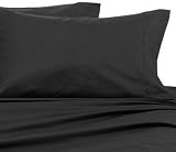 PARK AVENUE Egyptian Cotton 600 Thread Count 3 - Pc Solid Sateen Duvet Cover Black Queen