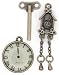 Blue Moon Trinket Shoppe Metal Charms 3/Pkg-Time Clock-Oxidized Brass; 3 Items/Order