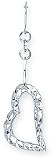 White-gold Heart Dangle Wire Earrings Jewelry