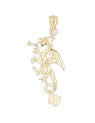 Dazzlers Solid 14 karats Gold 3D Dragon Charm Pendant available in three colors from jewelsberry (weights: 2.6 grams only)