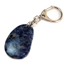 Gemstone ANTI-STRESS WORRY STONE Keychain ~ SODALITE