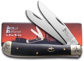 STEEL WARRIOR Indian Buffalo Horn Trapper Stainless Pocket Knife Knives
