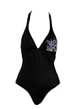 O'Neill Black One Piece Swimsuit with Blue Floral Design