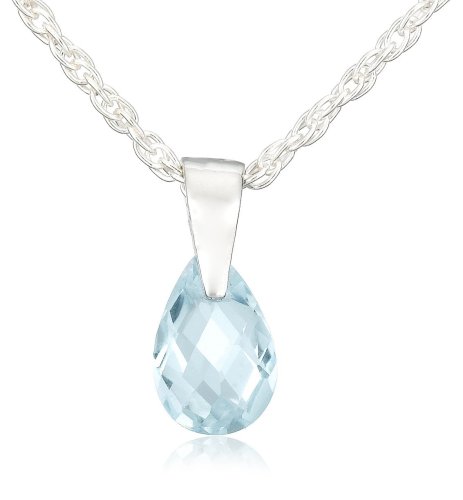 Sterling Silver 8x5mm Pear-Shaped Briolette Blue Topaz Pendant 31mv5kCLlgL Sterling Silver Jewelry: Sterling Silver 8x5mm Pear Shaped Briolette Blue Topaz Pendant