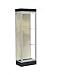 Waddell 91LFSK-SN-BK Edge 24 x 76 x 20 in. Black Base Lighted Floor Display Case with 2 ft. Hinged Door & 6 in. Base44; Silk Back - Satin