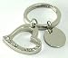 POLISHED METAL BLING HEART SHAPED KEYCHAIN RING K-122