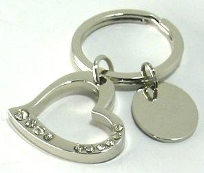 Click here to buy POLISHED METAL BLING HEART SHAPED KEYCHAIN RING K-122.