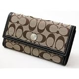 Coach Hampton Signature Checkbook Wallet Purse 42986 skhma