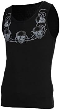 Vshop-2000 Men's U Neck Skull Pattern Sleeveless Summer Tank Top Shirt