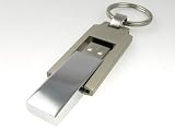 Stainless Steel SWIEL METAL Chrome USB 2.0 High Speed GLOSS FLASH MEMORY DRIVE DISK STICK PEN with Keyring Supports Windows and Mac OS Choice of 4GB 8GB 16GB 32GB Great Gift Metallic Silver (16GB)