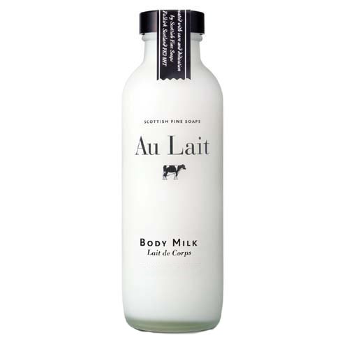 Scottish Fine Soaps Au Lait Body Milk 15.5 Fl.Oz. In Glass Milk Bottle