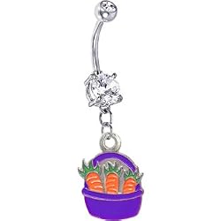 Easter Carrot Basket Belly Ring