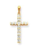 14k AA Diamond Cross Pendant