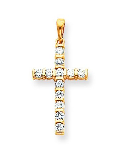 14k AA Diamond Cross Pendant