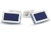 Sterling Silver Faux Lapis and Sapphire Swarovski Crystal Cufflinks