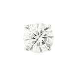 14K White Gold Moissanite Single Stud Earrings - 5mm