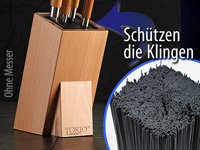 TokioKitchenWare Universal-Messerblock aus Holz 