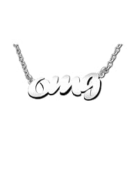 925 Sterling Silver Script OMG Pendant Necklace