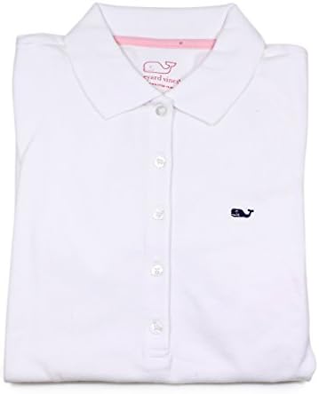 Vineyard Vines Womens White Cap Short Sleeve Shoreline Polo Shirt