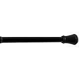 Maytex Hold Tight Smart Window Hardware Rod, 48-84-Inch, Black
