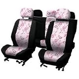 Stylish car pink flower full set of universal seat covers- girls accessories