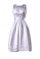Belted Illusion Lace Satin Sweetheart Elasticized   Waistline Short  Dress