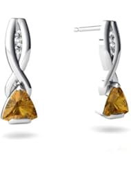 Genuine Citrine 14kt White Gold Earrings