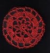 Red Floral Crocheted Hair Bun Cover- MEDIUM
