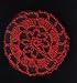 Red Floral Crocheted Hair Bun Cover- LARGE