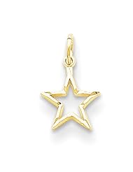 10ky Diamond-cut Flat Back Star Charm