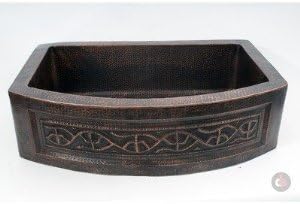 33" x 22" Handmade Farmhouse Round Apron Single Well Cactus Kitchen Sink