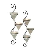 Elongated Wall Votive Holder Set with Frosted Cups
