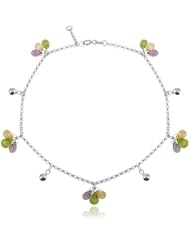 14k Gold Anklet (Ankle Bracelet) with Colorful Topaz Crystals