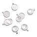 Oopsu 40 Pieces Transparent glass cabochons with 40 Silver Pendant Trays, clear glass dome cabochon, Non-calibrated Round 1 inch/25mm For Photo Pendant Craft Jewelry Making